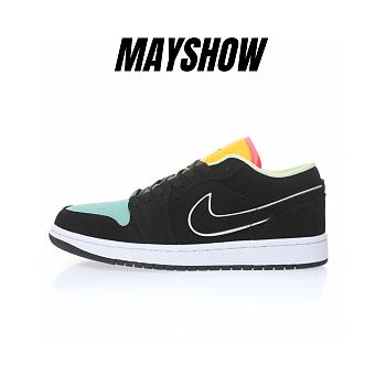 Air Jordan 1 Low Black Aurora Green Laser Orange - CK3022-013