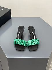 Alexander Wang jessie 55 scrunchie slide sandal in green satin - 2