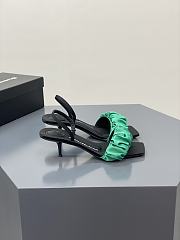 Alexander Wang julie 55 scrunchie slingback heel in green satin - 2