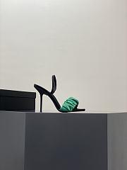 	 Alexander Wang julie 105 scrunchie slingback heel in green satin - 2