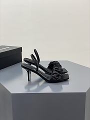 	 Alexander Wang julie 85 scrunchie slingback heel in black satin - 5