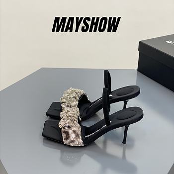 Alexander Wang julie 85 crystal scrunchie sandal in crystal