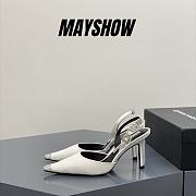 Alexander Wang grace crystal toe satin 85 slingback pumps in white - 1