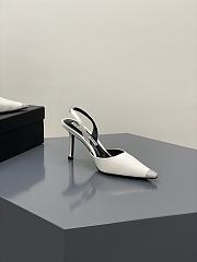 Alexander Wang grace crystal toe satin 85 slingback pumps in white - 2