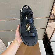 Burburry Black Monogram Motif Leather Sandals - 3