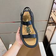 Burberry Brown Monogram Motif Leather Sandals - 5