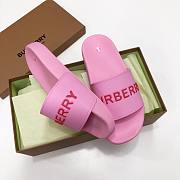 Burberry Embossed Logo Slides Pink Red - 2