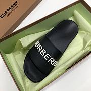 	 Burberry Embossed Logo Slides Black White - 4