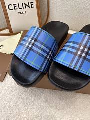 Burberry Embossed Blue Check Slides  - 3