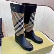 	 Burberry Rubber Rain Boot  Archive Beige House Check  - 3