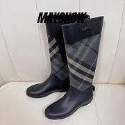 Burberry Rubber Rain Boot Grey Check - 1