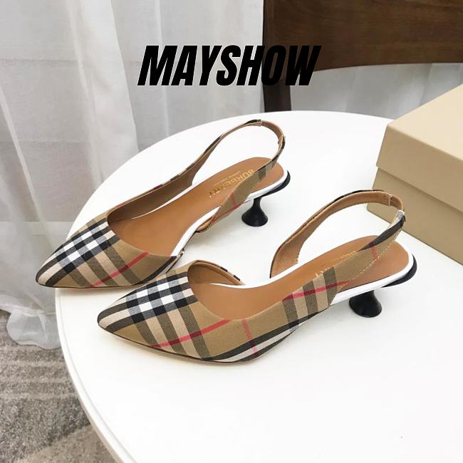 Burberry Vintage Check Slingback Pumps - 1