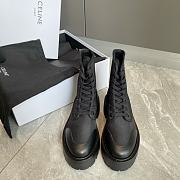 Celine Bulky Laced Up Boot In Nylon And Shiny Bull Black - 345597004C.38NO - 3