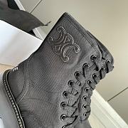 Celine Bulky Laced Up Boot In Nylon And Shiny Bull Black - 345597004C.38NO - 5