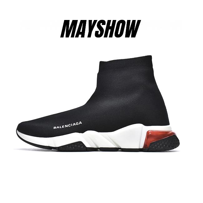 Balenciaga Speed Trainer Clearsole Black Red - 517319W07U01003 - 1