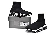 Balenciaga Speed Graffiti Trainers Black White - 605972W05GE1015 - 4