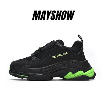 Balenciaga Triple S Black Fluo Green - 536737W3BK11035