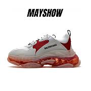 Balenciaga Triple S Clear Sole White Red -  544351 W09OH 6506 - 1