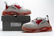 Balenciaga Triple S Clear Sole White Red -  544351 W09OH 6506 - 6