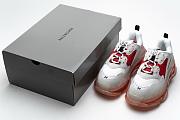 Balenciaga Triple S Clear Sole White Red -  544351 W09OH 6506 - 3