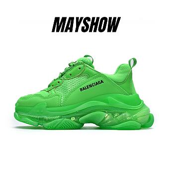 Balenciaga Triple S Neon Green Clear Sole -  541624 W09OL 3801