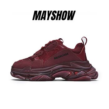 Balenciaga Triple S Burgundy Red Clear Sole -  541624 W0901 6016