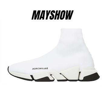 Balenciaga Speed 2.0 White Black - 617239 W1702 9014