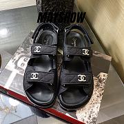 Chanel Black Quilted Canvas Dad Sandals - 1