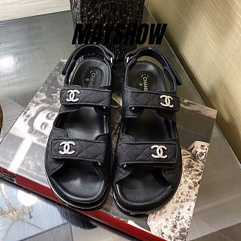 Chanel Black Quilted Canvas Dad Sandals