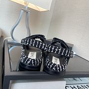 Chanel Black White Tweed Dad Sandals - 5