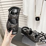 Chanel Full Black Quilted Leather Dad Sandals - 3