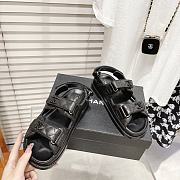 Chanel Full Black Quilted Leather Dad Sandals - 4