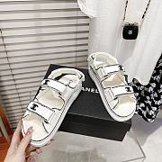 Chanel Graffiti White Leather Dad Sandals - 5