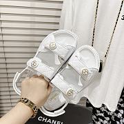 Chanel White Quilted Lambskin Dad Sandals - 3