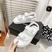 Chanel White Quilted Lambskin Dad Sandals - 5