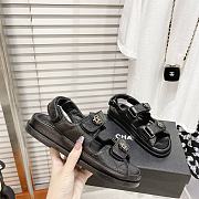 Chanel Black Quilted Lambskin Dad Sandals - 2