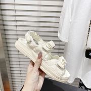 Chanel Cream Quilted Lambskin Dad Sandals - 2