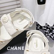 Chanel Cream Quilted Lambskin Dad Sandals - 4