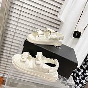 Chanel Cream Quilted Lambskin Dad Sandals - 5