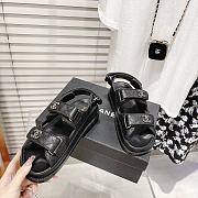 Chanel Black Quilted Leather Dad Sandals - 2