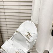 Chanel White Quilted Leather Dad Sandals - 3