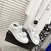 Chanel White Quilted Leather Dad Sandals - 5