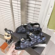 Chanel Blue Denim Graffiti Dad Sandals - 4