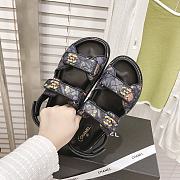 Chanel Black Denim Graffiti Dad Sandals - 5