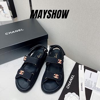 Chanel Black Quilted Denim Dad Sneakers