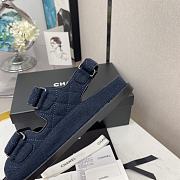 Chanel Navy Quilted Denim Dad Sneakers - 2