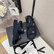 Chanel Navy Quilted Denim Dad Sneakers - 4