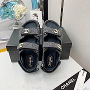 Chanel Grey Quilted Denim Dad Sneakers - 4