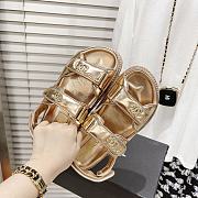 Chanel Patent Gold Leather Dad Sandals - 5