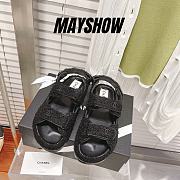 Chanel Black Fur Dad Sandals - 1